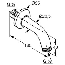 Кронштейн для верхнего душа Kludi Freshline 6235305-00 Хром
