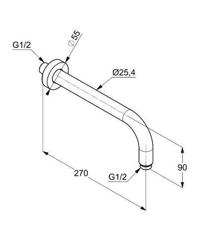 Кронштейн для верхнего душа Kludi A-Qa 6651305-00 Хром