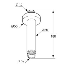 Кронштейн для верхнего душа Kludi A-Qa 6651505-00 Хром