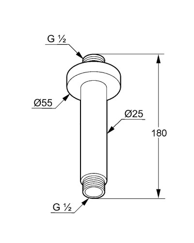 Кронштейн для верхнего душа Kludi A-Qa 6651505-00 Хром