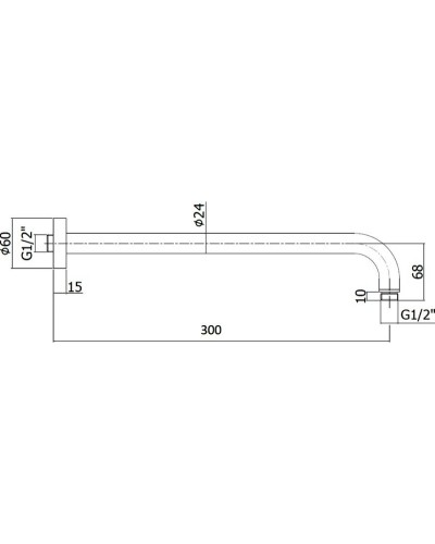 Кронштейн для верхнего душа Paffoni Lusso ZSOF035CR Хром