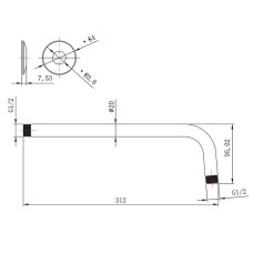 Кронштейн для верхнего душа Lemark LM8029C Хром