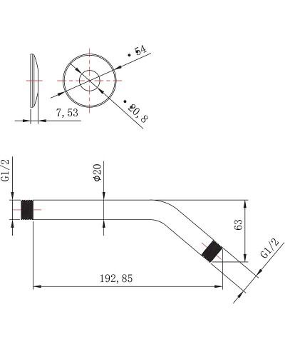 Кронштейн для верхнего душа Lemark LM8031C Хром