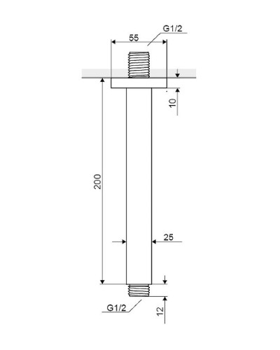 Кронштейн для верхнего душа Excellent AREX.3122CR Хром