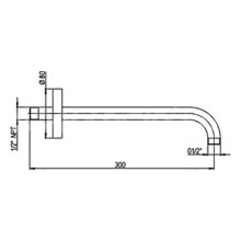 Кронштейн для верхнего душа Paini 50CR745T130BI Хром