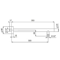 Кронштейн для верхнего душа Paini 50PZ745TT35 Черный матовый