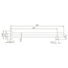 Кронштейн для верхнего душа Paini 50PZ745TT30 Черный матовый