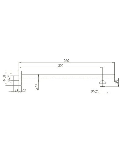 Кронштейн для верхнего душа Paini 50PZ745TT30 Черный матовый