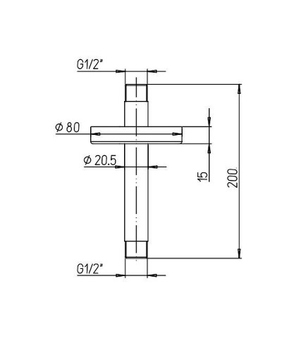 Кронштейн для верхнего душа Paini 50PZ744T620BI Черный матовый
