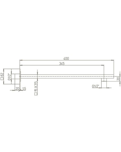 Кронштейн для верхнего душа Paini 50CR745T540BI Хром
