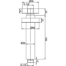 Кронштейн для верхнего душа Paini 50CR744T615BI Хром глянцевый