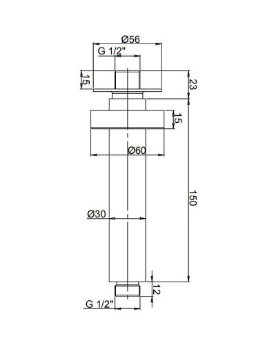 Кронштейн для верхнего душа Paini 50CR744T615BI Хром глянцевый