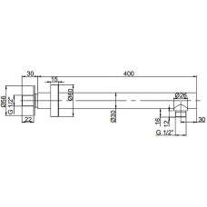 Кронштейн для верхнего душа Paini 50CR745T640BI Хром глянцевый