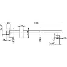 Кронштейн для верхнего душа Paini 50CR745T730BI Хром матовый