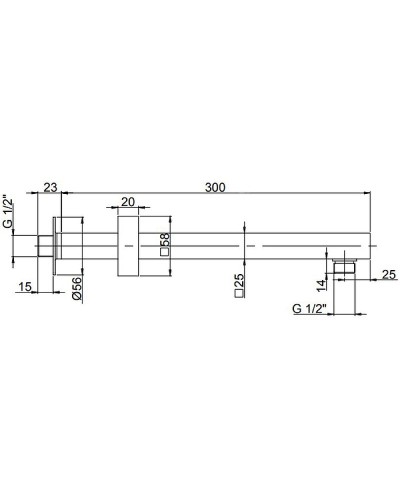 Кронштейн для верхнего душа Paini 50CR745T730BI Хром матовый