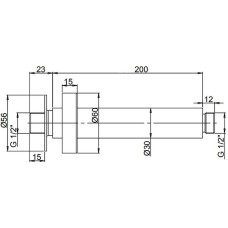 Кронштейн для верхнего душа Paini 50CR744T620BI Хром глянцевый