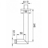 Кронштейн для верхнего душа Aquanet Square AF210-31S-S 245267 Сатин