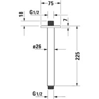 Кронштейн для душа 225 мм Duravit UV0670034000