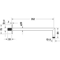 Кронштейн для душа 352 мм Duravit UV0670031000