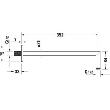 Кронштейн для душа 352 мм Duravit UV0670031000