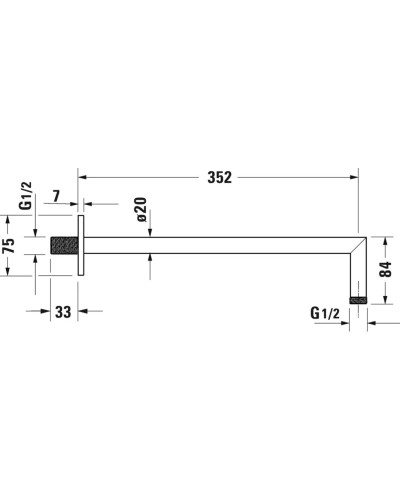 Кронштейн для душа 352 мм Duravit UV0670031000