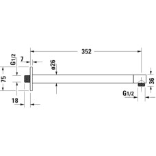 Кронштейн для душа 352 мм Duravit UV0670032000