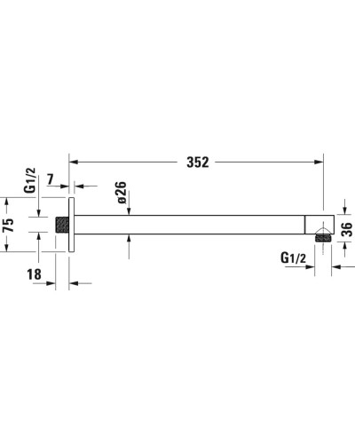 Кронштейн для душа 352 мм Duravit UV0670032000