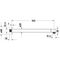Кронштейн для душа 352 мм Duravit UV0670019000