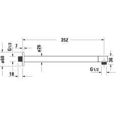 Кронштейн для душа 352 мм Duravit UV0670019000