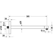 Кронштейн для душа 385 мм Duravit UV0670020000