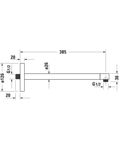 Кронштейн для душа 385 мм Duravit UV0670020000