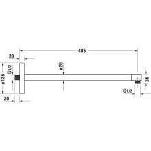 Кронштейн для душа 485 мм Duravit UV0670021000