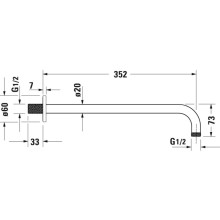 Кронштейн для душа 352 мм Duravit UV0670017000