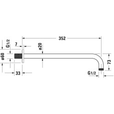 Кронштейн для душа 352 мм Duravit UV0670017000