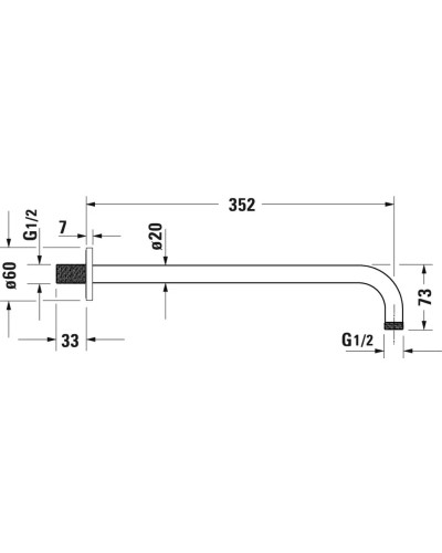 Кронштейн для душа 352 мм Duravit UV0670017000