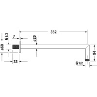 Кронштейн для душа 352 мм Duravit UV0670018000