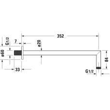Кронштейн для душа 352 мм Duravit UV0670018000