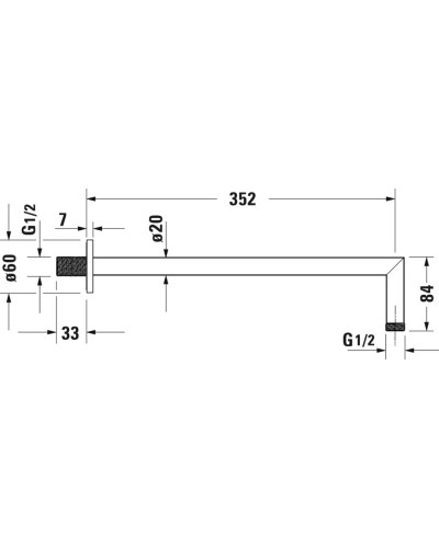 Кронштейн для душа 352 мм Duravit UV0670018000