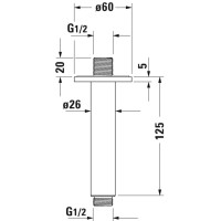 Кронштейн для душа 125 мм Duravit UV0670022000