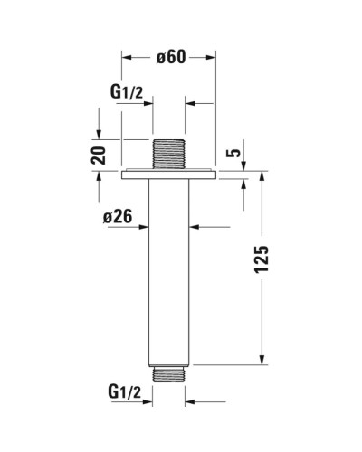 Кронштейн для душа 125 мм Duravit UV0670022000