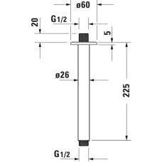 Кронштейн для душа 225 мм Duravit UV0670023000