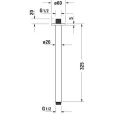 Кронштейн для душа 325 мм Duravit UV0670024000
