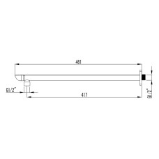 Кронштейн для верхнего душа Lemark LM4987CW Хром Белый