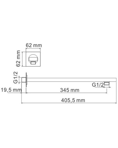 Кронштейн для верхнего душа 345 мм WasserKRAFT A090