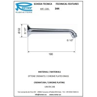 Кронштейн для душа 180 мм Remer 34420