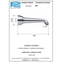 Кронштейн для душа 200 мм Remer 34520