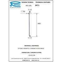 Кронштейн для душа 500 мм Remer 347S50
