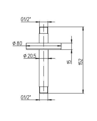 Потолочный кронштейн 152 мм Paini 50CR744