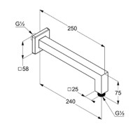 Кронштейн для верхнего душа 250 мм Kludi A-QA 6654305-00