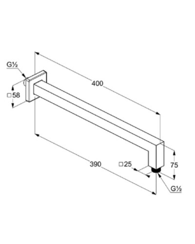 Кронштейн для верхнего душа 400 мм Kludi A-QA 6654405-00